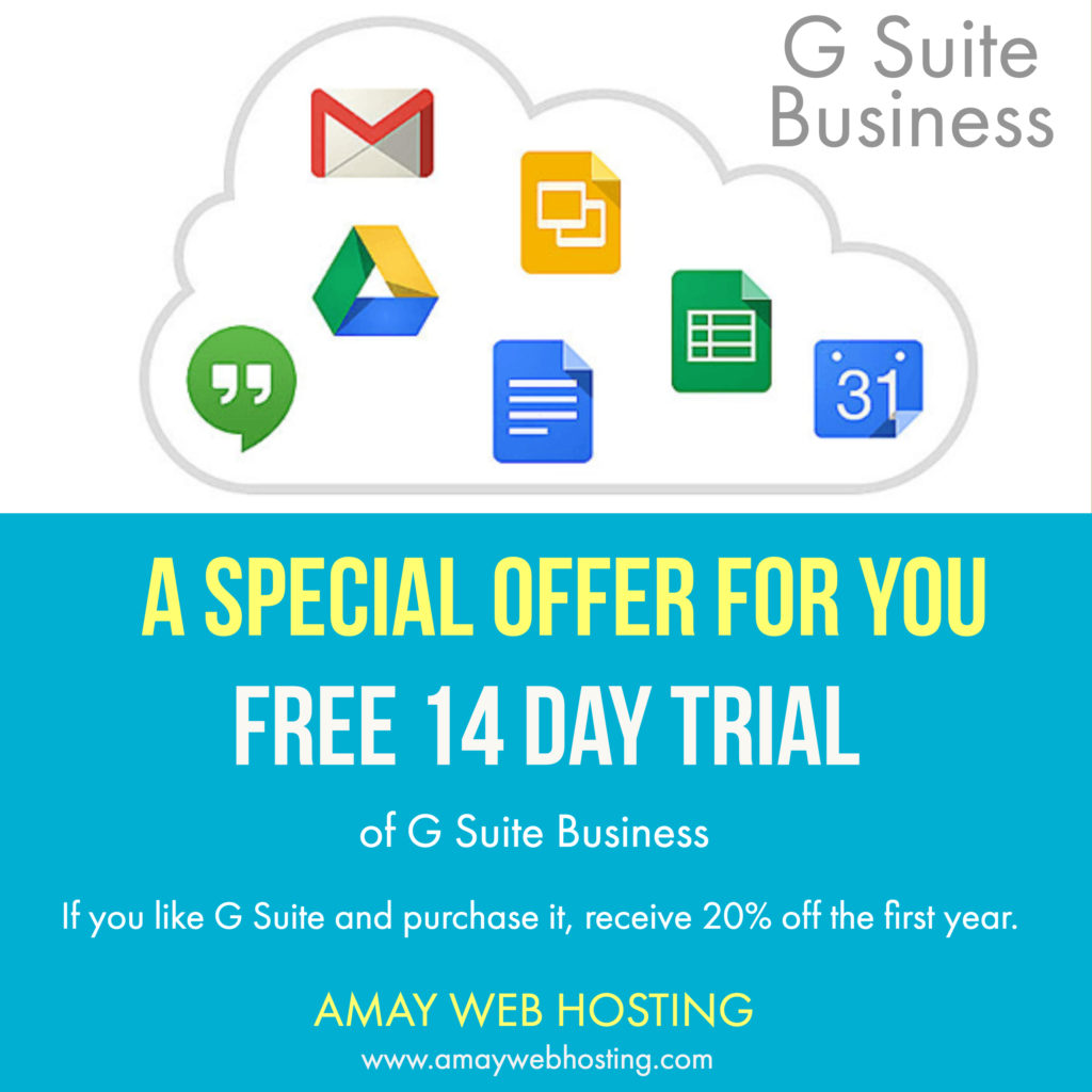 Start your 14 Day Free Trial of G Suite Business Plan